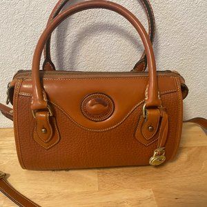 Vintage Dooney & Bourke All Weather Leather Tan Satchel Handbag